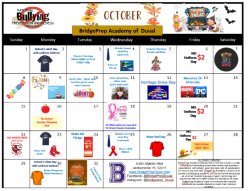 October Activity Calendar